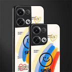 smile colourful back phone cover | glass case for oppo reno 8