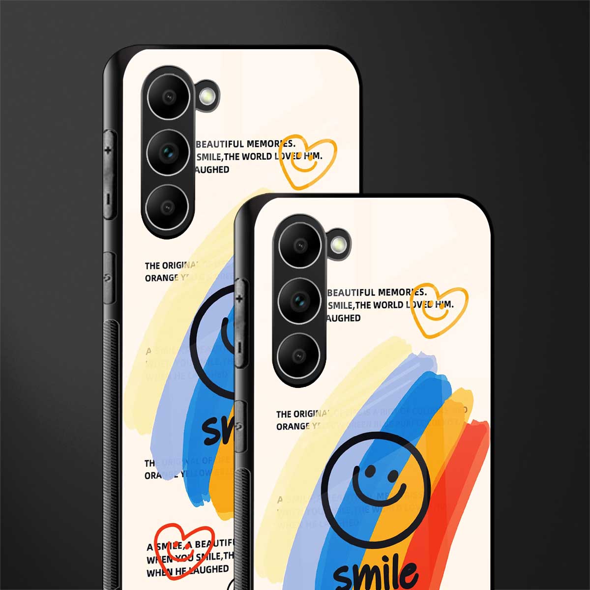 Smile-Colourful-Glass-Case for phone case | glass case for samsung galaxy s23