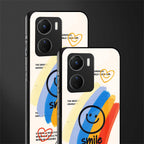 smile colourful back phone cover | glass case for vivo y16