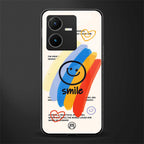 smile colourful back phone cover | glass case for vivo y22