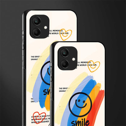 smile colourful back phone cover | glass case for samsung galaxy a04