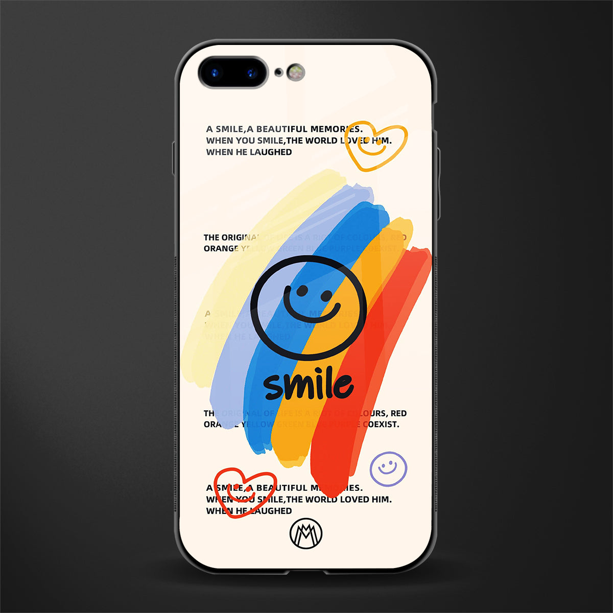 smile colourful glass case for iphone 8 plus image