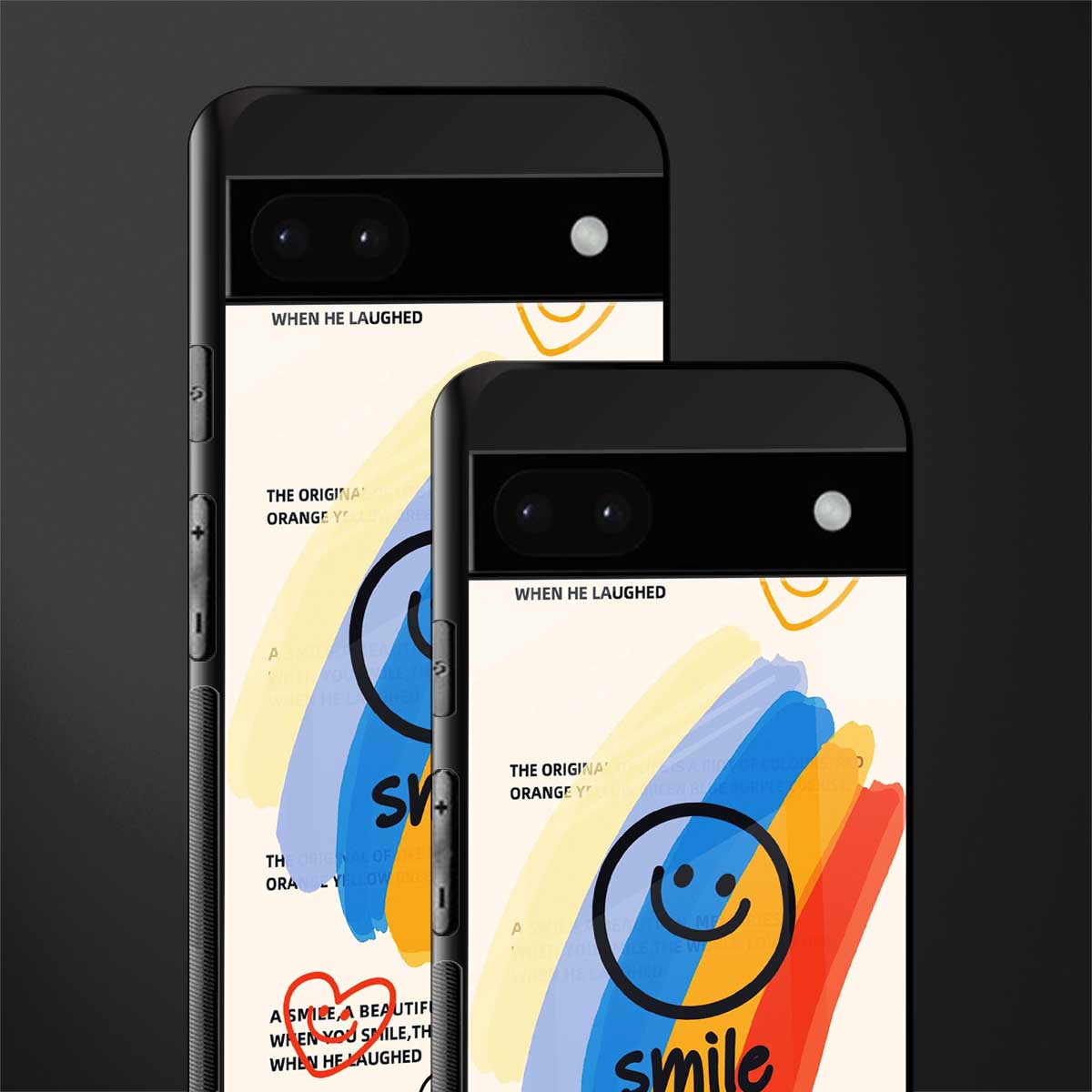 smile colourful back phone cover | glass case for google pixel 6a