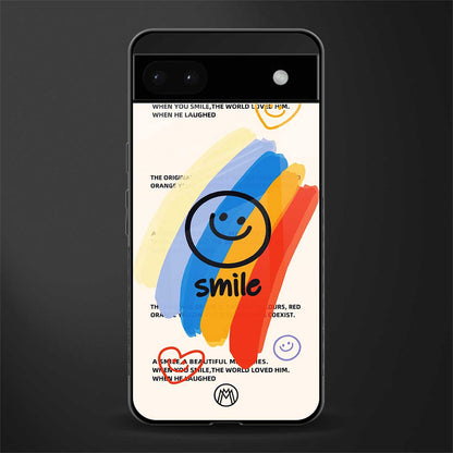 smile colourful back phone cover | glass case for google pixel 6a