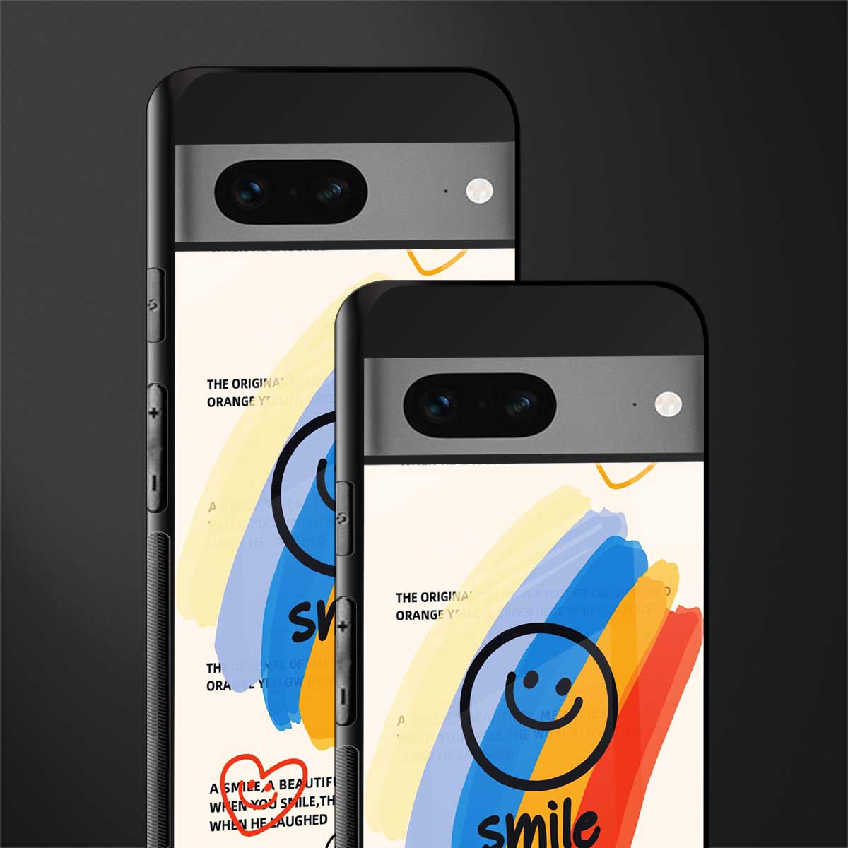 smile colourful back phone cover | glass case for google pixel 7