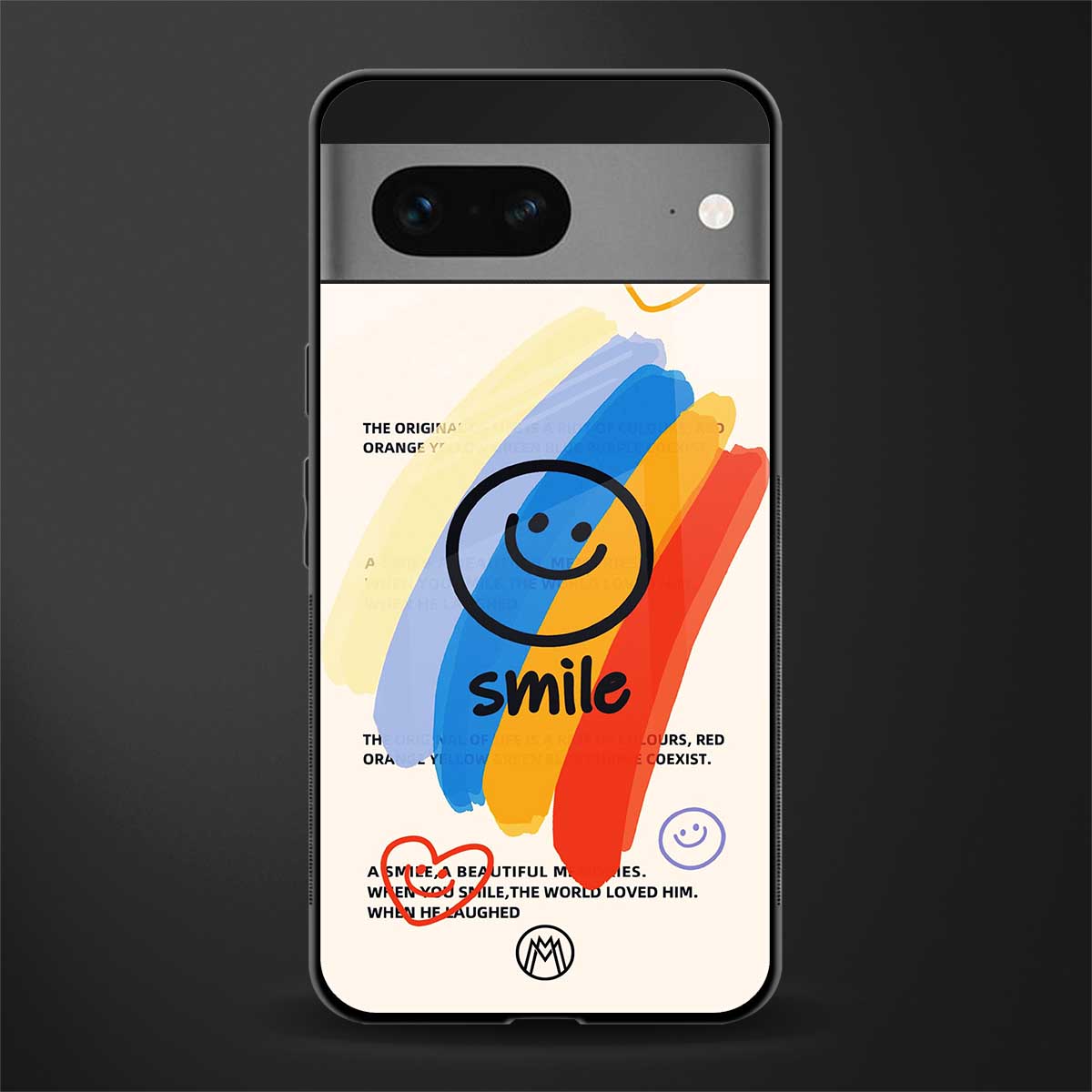 smile colourful back phone cover | glass case for google pixel 7