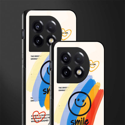 smile colourful back phone cover | glass case for oneplus 11