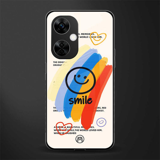 smile colourful back phone cover | glass case for oneplus nord ce 3 lite