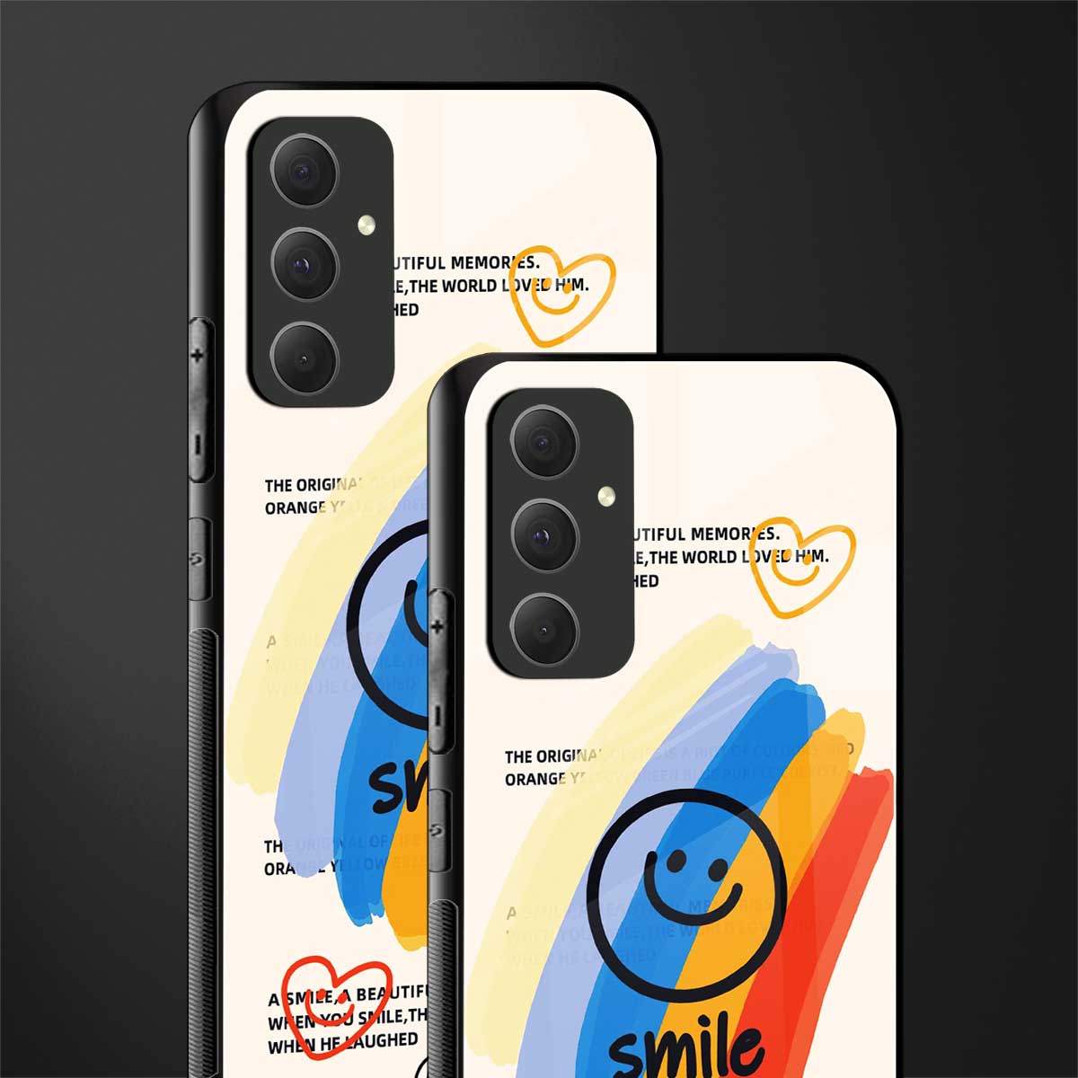 smile colourful back phone cover | glass case for samsung galaxy a54 5g