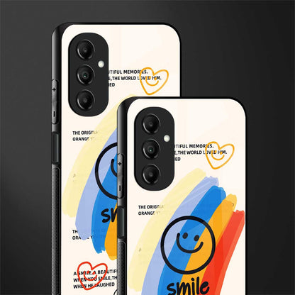 smile colourful back phone cover | glass case for samsung galaxy a14 5g