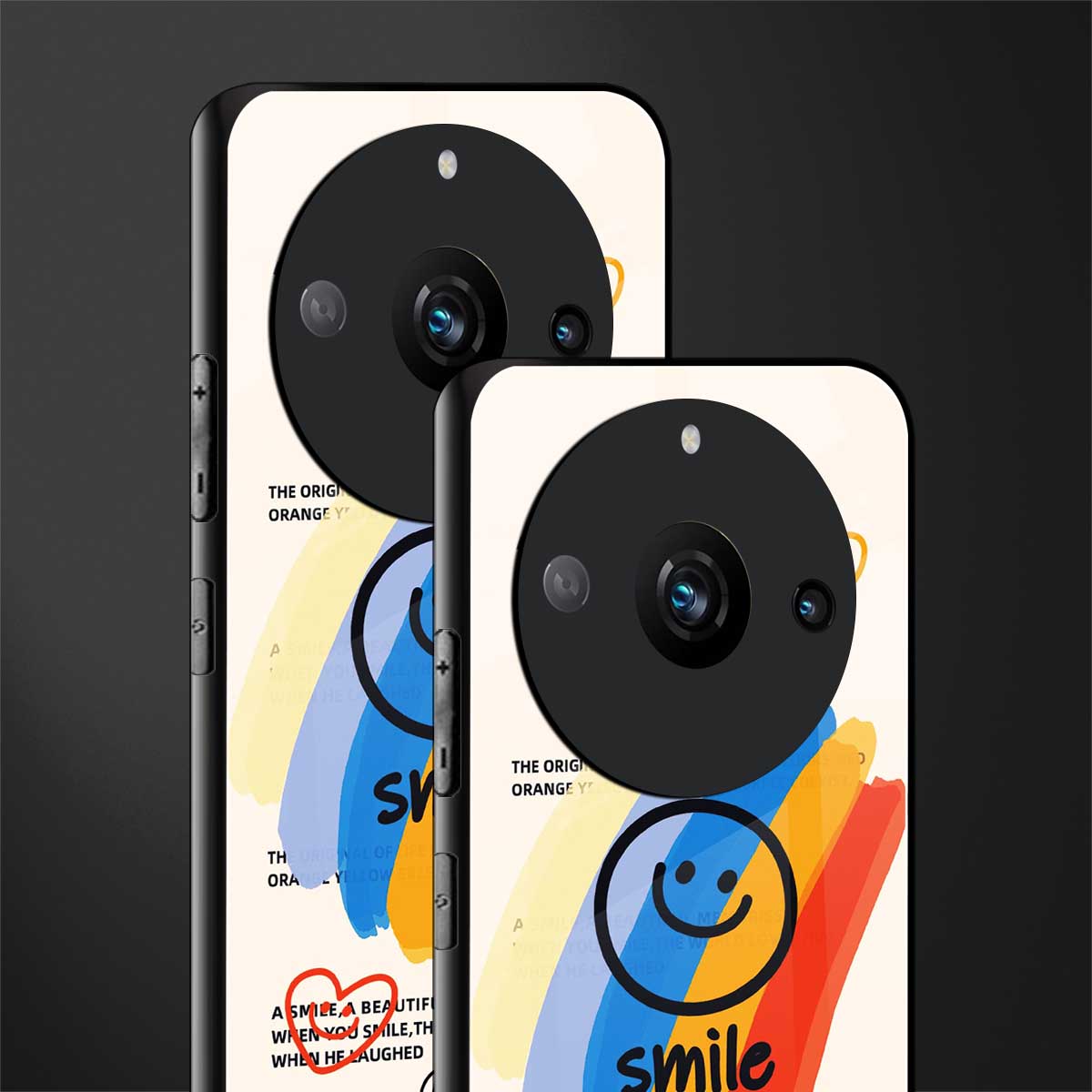 smile colourful back phone cover | glass case for realme 11 pro 5g