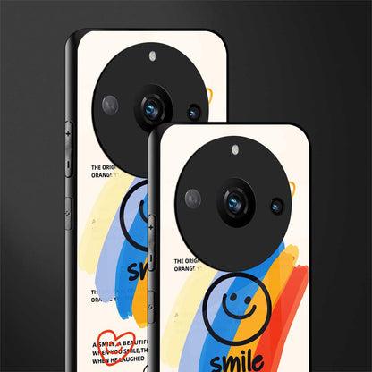 smile colourful back phone cover | glass case for realme 11 pro 5g