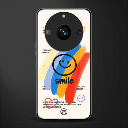 smile colourful back phone cover | glass case for realme 11 pro 5g