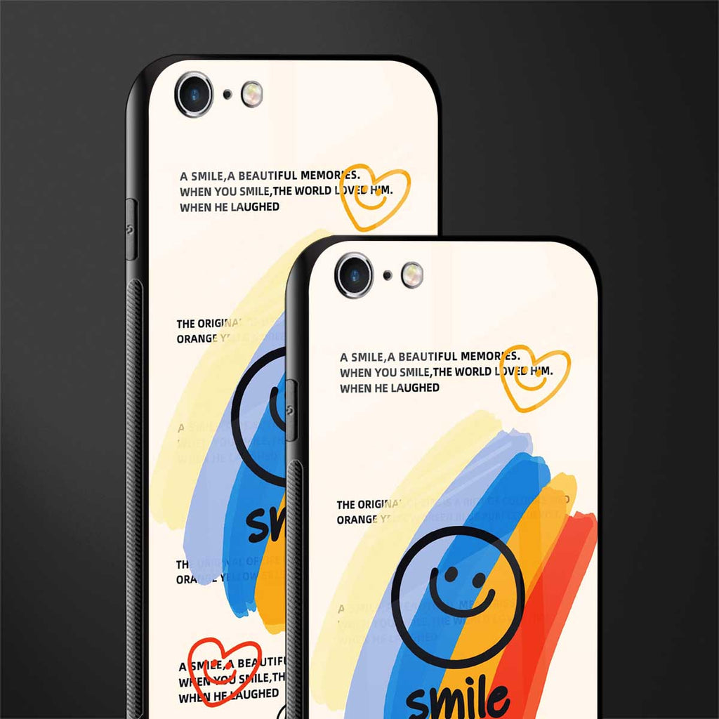 smile colourful glass case for iphone 6s image-2