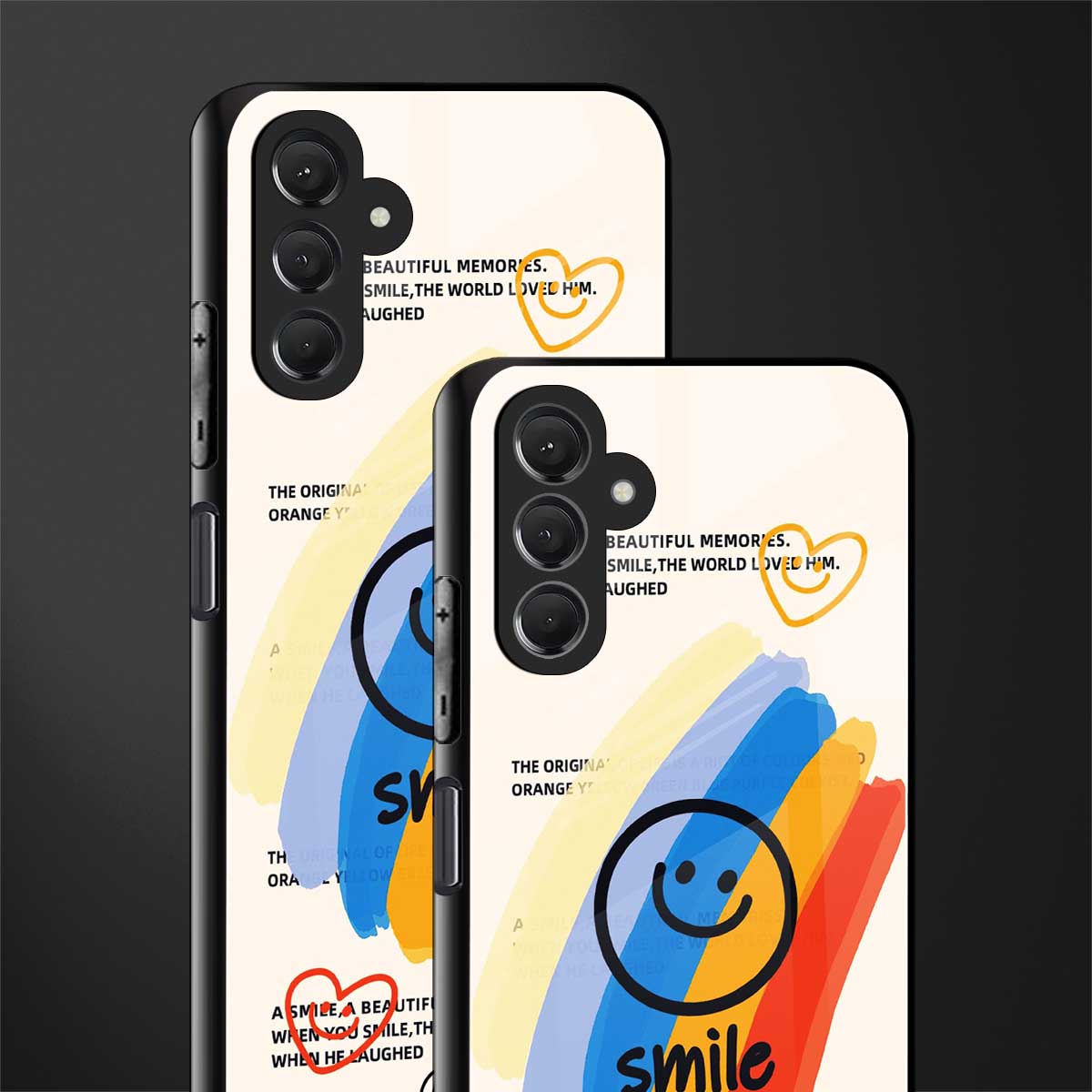 smile colourful back phone cover | glass case for samsun galaxy a24 4g