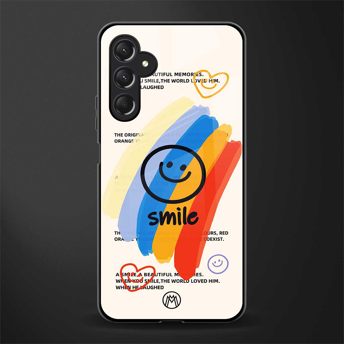 smile colourful back phone cover | glass case for samsun galaxy a24 4g