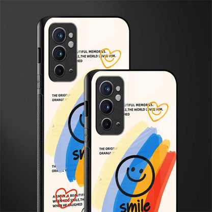 smile colourful glass case for oneplus 9rt image-2