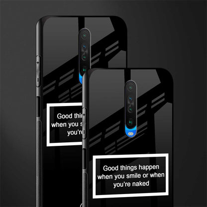 smile or naked black glass case for poco x2 image-2