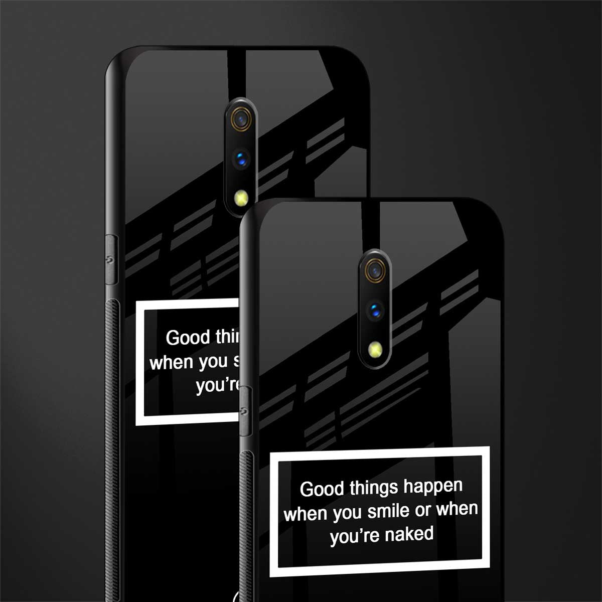 smile or naked black glass case for oppo k3 image-2