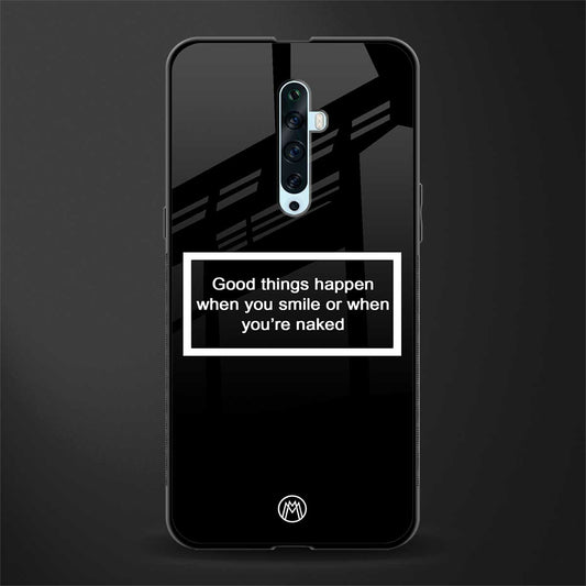 smile or naked black glass case for oppo reno 2f image
