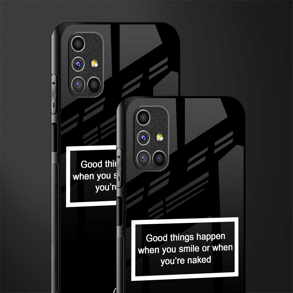smile or naked black glass case for samsung galaxy m51 image-2