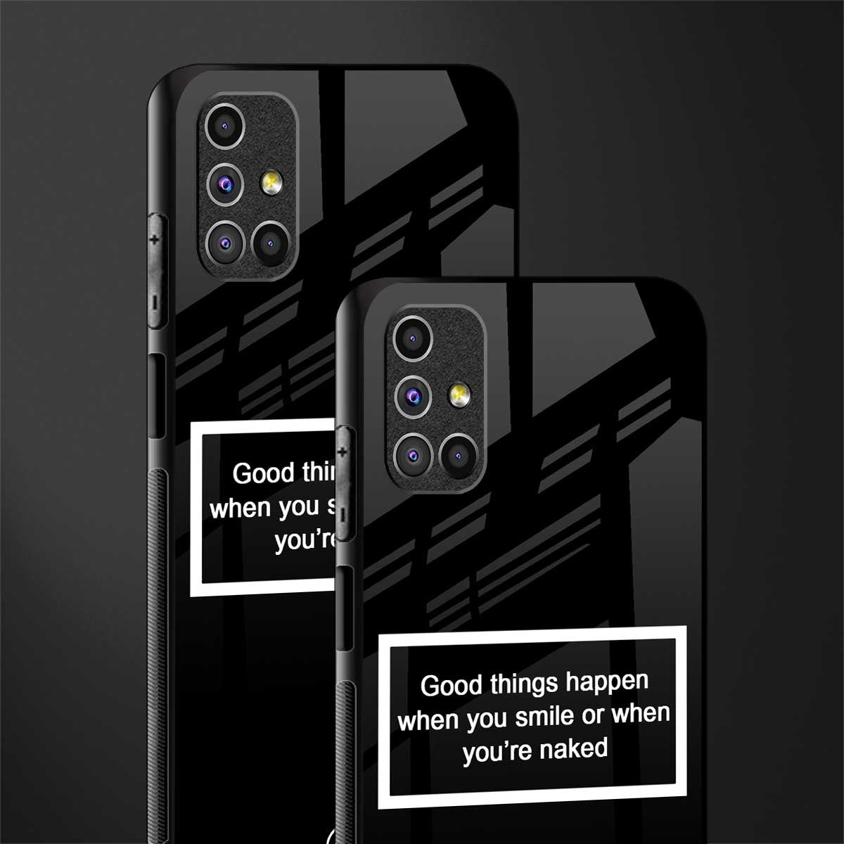 smile or naked black glass case for samsung galaxy m31s image-2