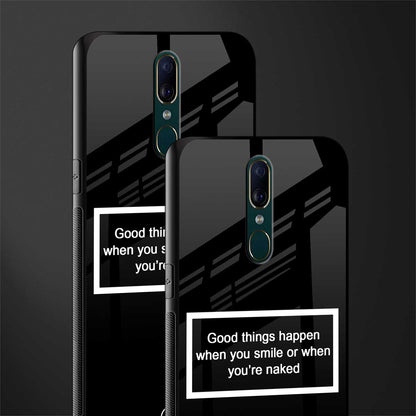 smile or naked black glass case for oppo f11 image-2