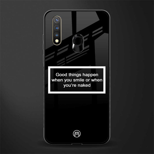 smile or naked black glass case for vivo u20 image