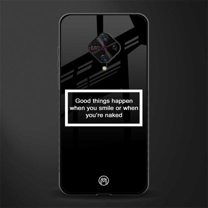 smile or naked black glass case for vivo s1 pro image