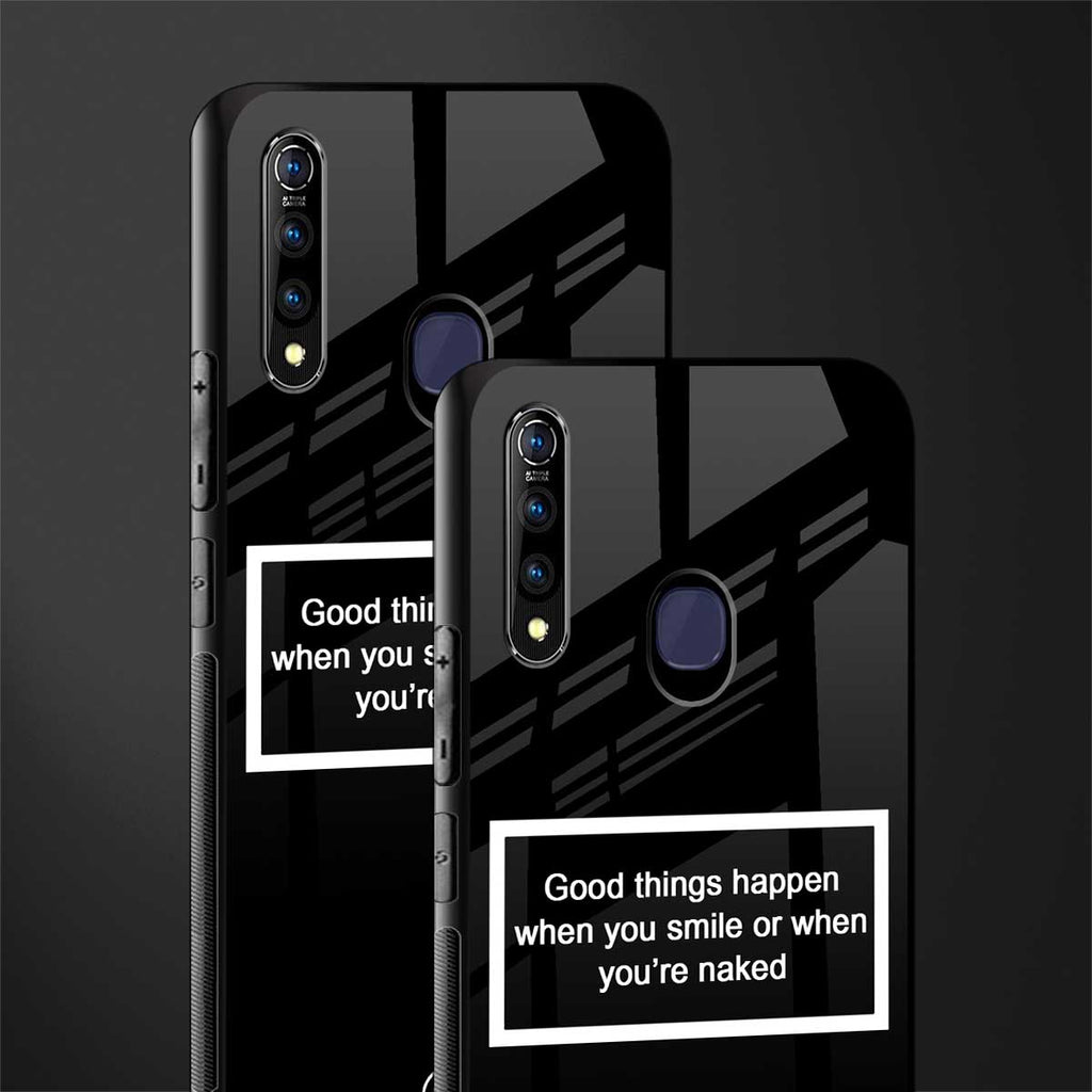 smile or naked black glass case for vivo z1 pro image-2