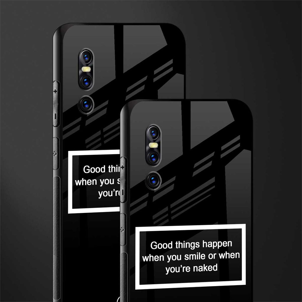 smile or naked black glass case for vivo v15 pro image-2