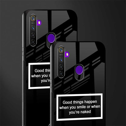 smile or naked black glass case for realme 5s image-2