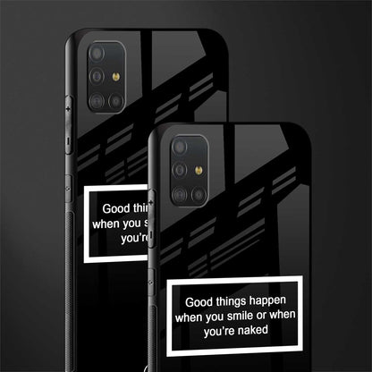 smile or naked black glass case for samsung galaxy a51 image-2
