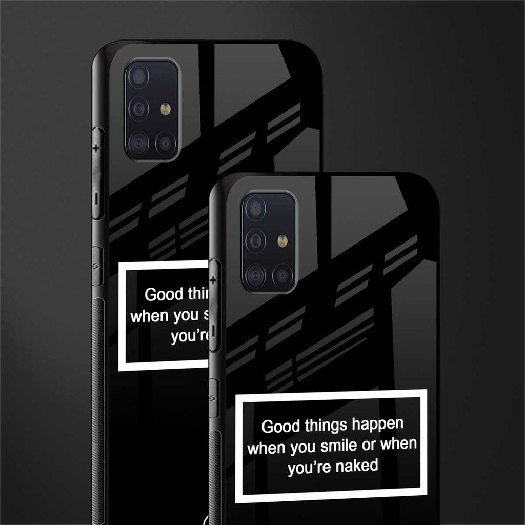 smile or naked black glass case for samsung galaxy a71 image-2