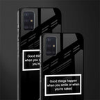 smile or naked black glass case for samsung galaxy a71 image-2