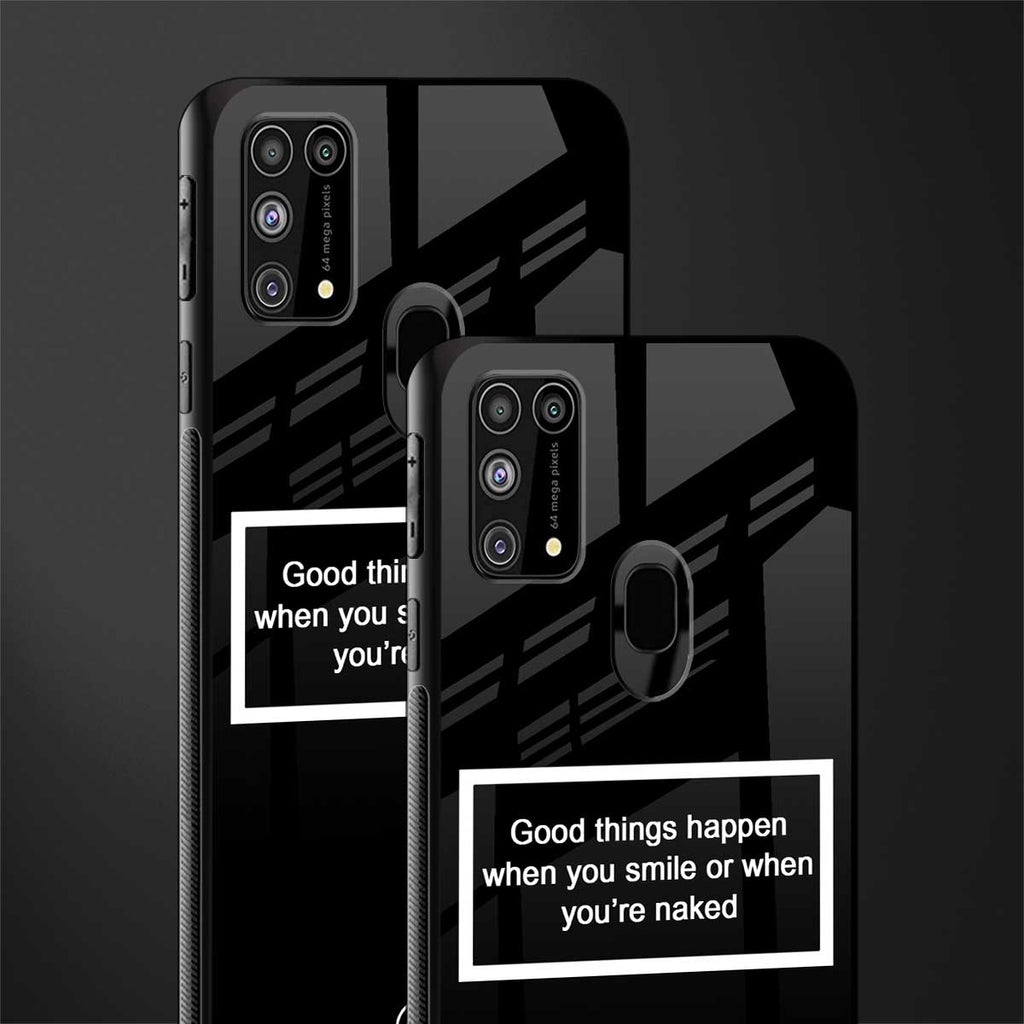 smile or naked black glass case for samsung galaxy f41 image-2