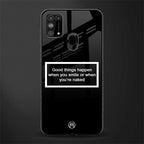 smile or naked black glass case for samsung galaxy f41 image