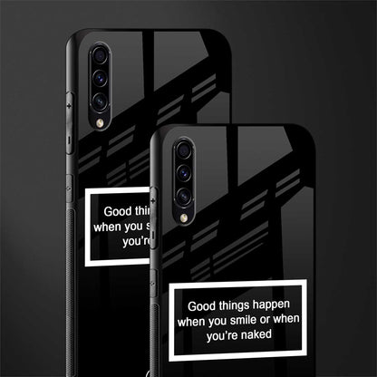 smile or naked black glass case for samsung galaxy a50s image-2