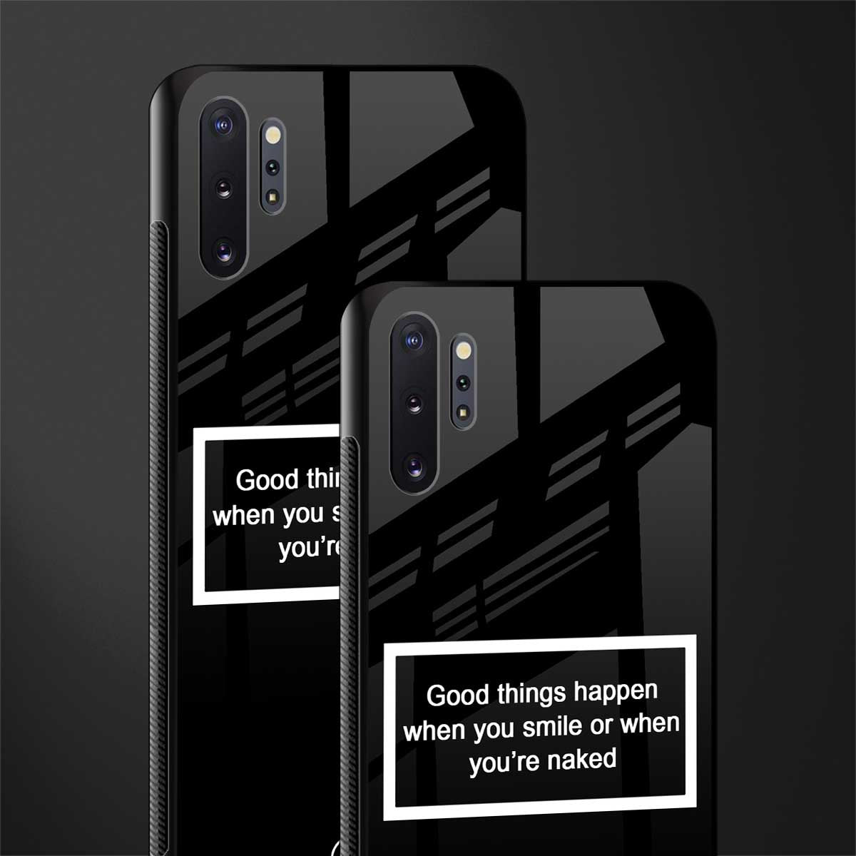 smile or naked black glass case for samsung galaxy note 10 plus image-2