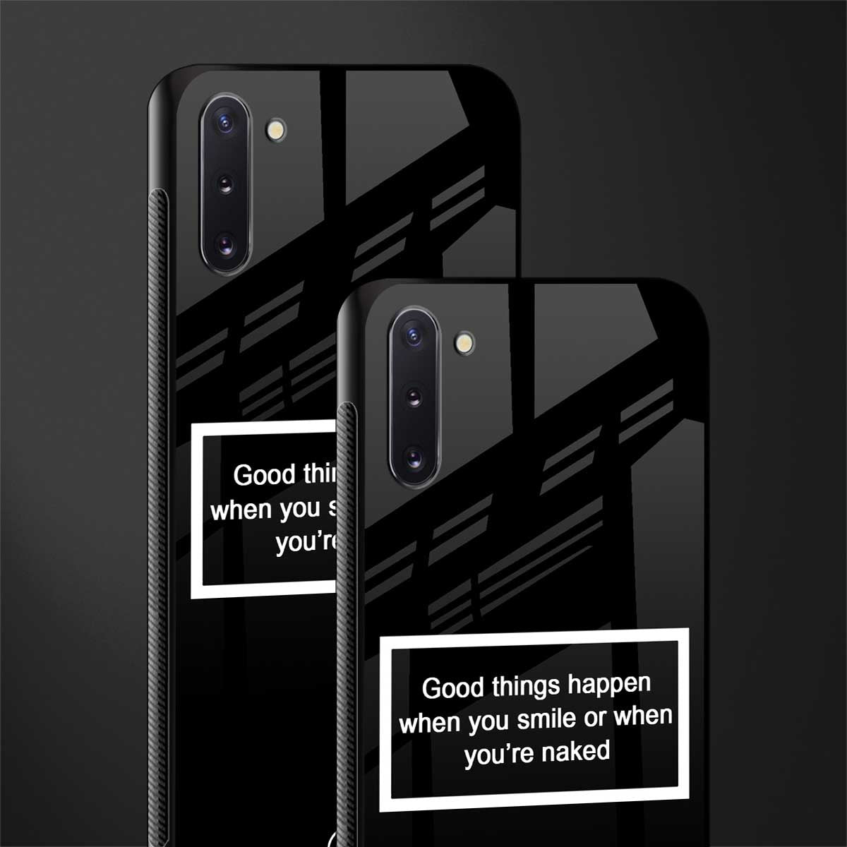smile or naked black glass case for samsung galaxy note 10 image-2
