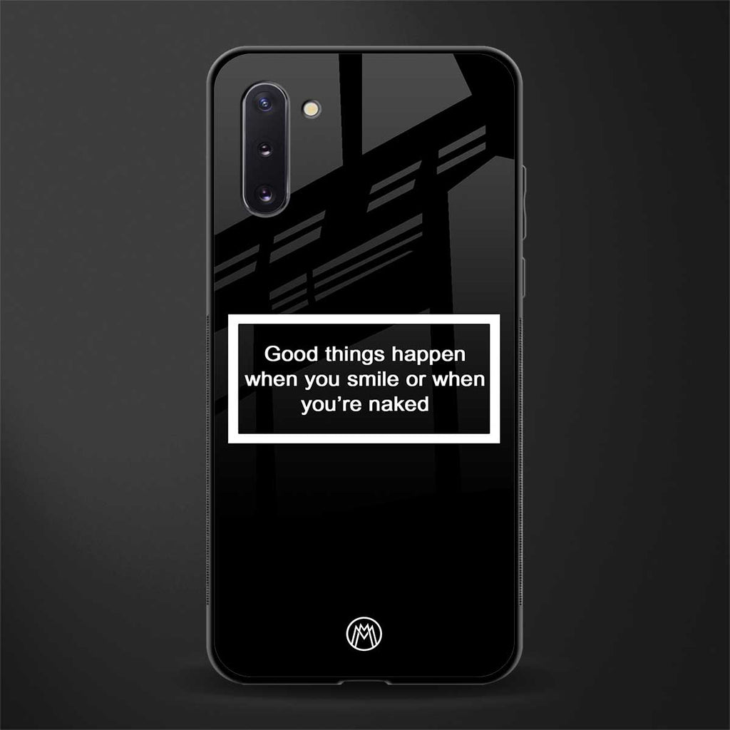 smile or naked black glass case for samsung galaxy note 10 image