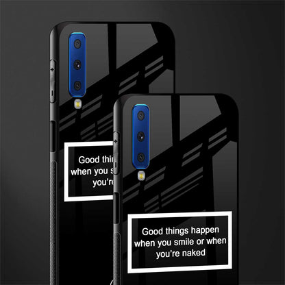 smile or naked black glass case for samsung galaxy a7 2018 image-2
