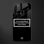smile or naked black glass case for redmi note 8 image
