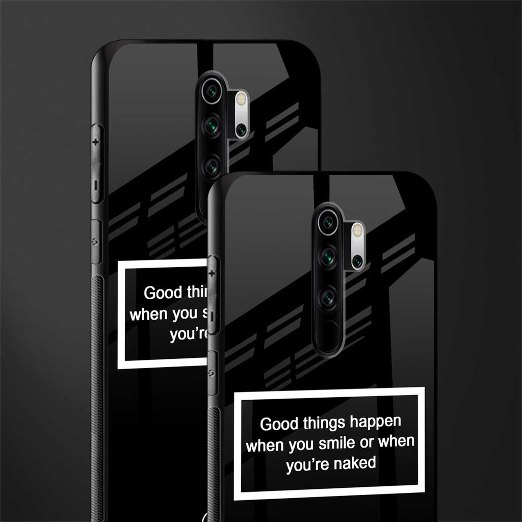 smile or naked black glass case for redmi note 8 pro image-2