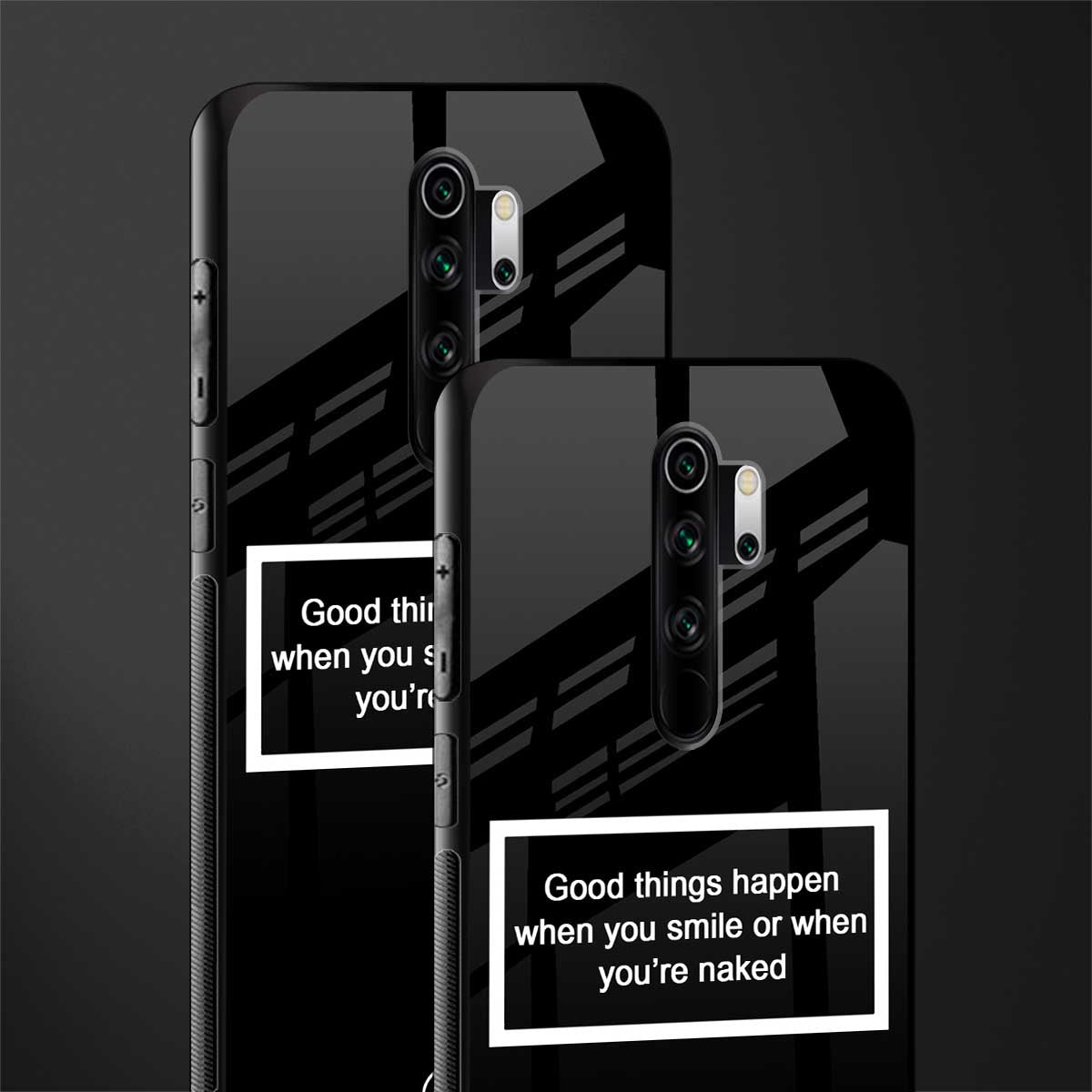 smile or naked black glass case for redmi note 8 pro image-2