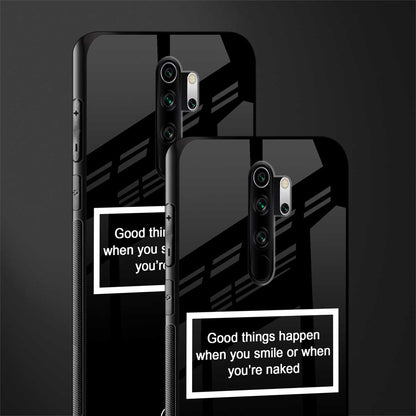smile or naked black glass case for redmi note 8 pro image-2