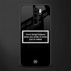 smile or naked black glass case for redmi note 8 pro image