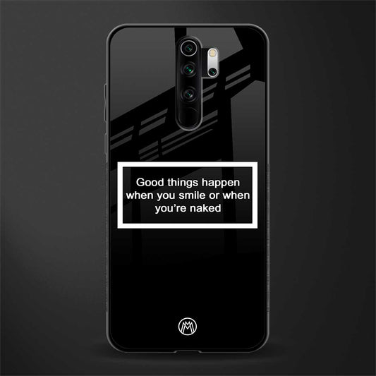 smile or naked black glass case for redmi note 8 pro image