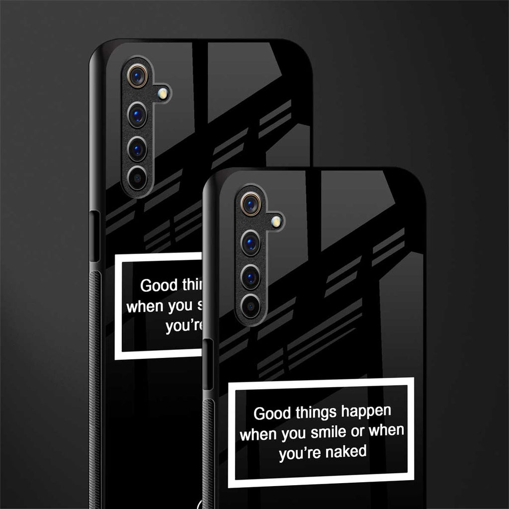 smile or naked black glass case for realme 6 image-2