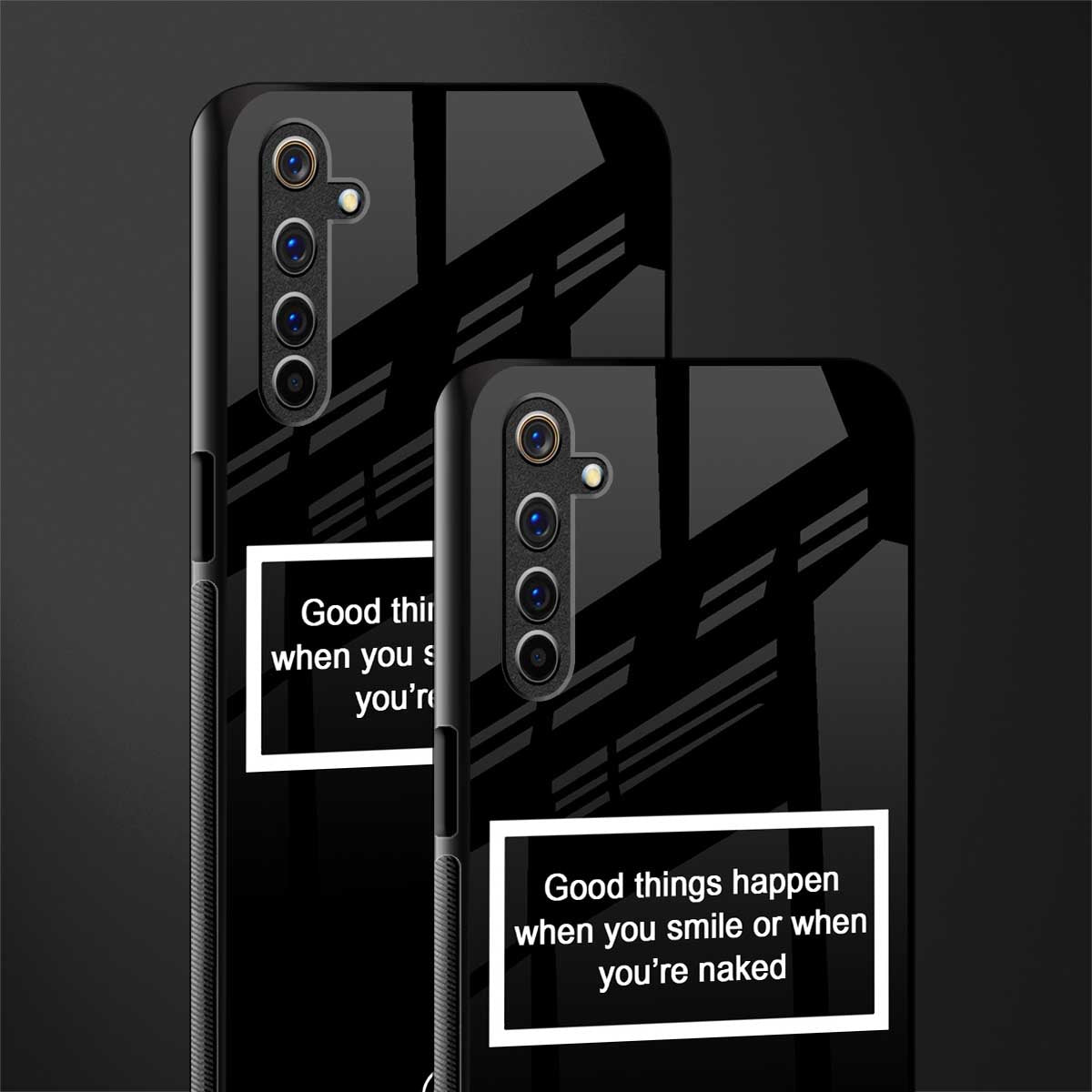 smile or naked black glass case for realme 6 image-2